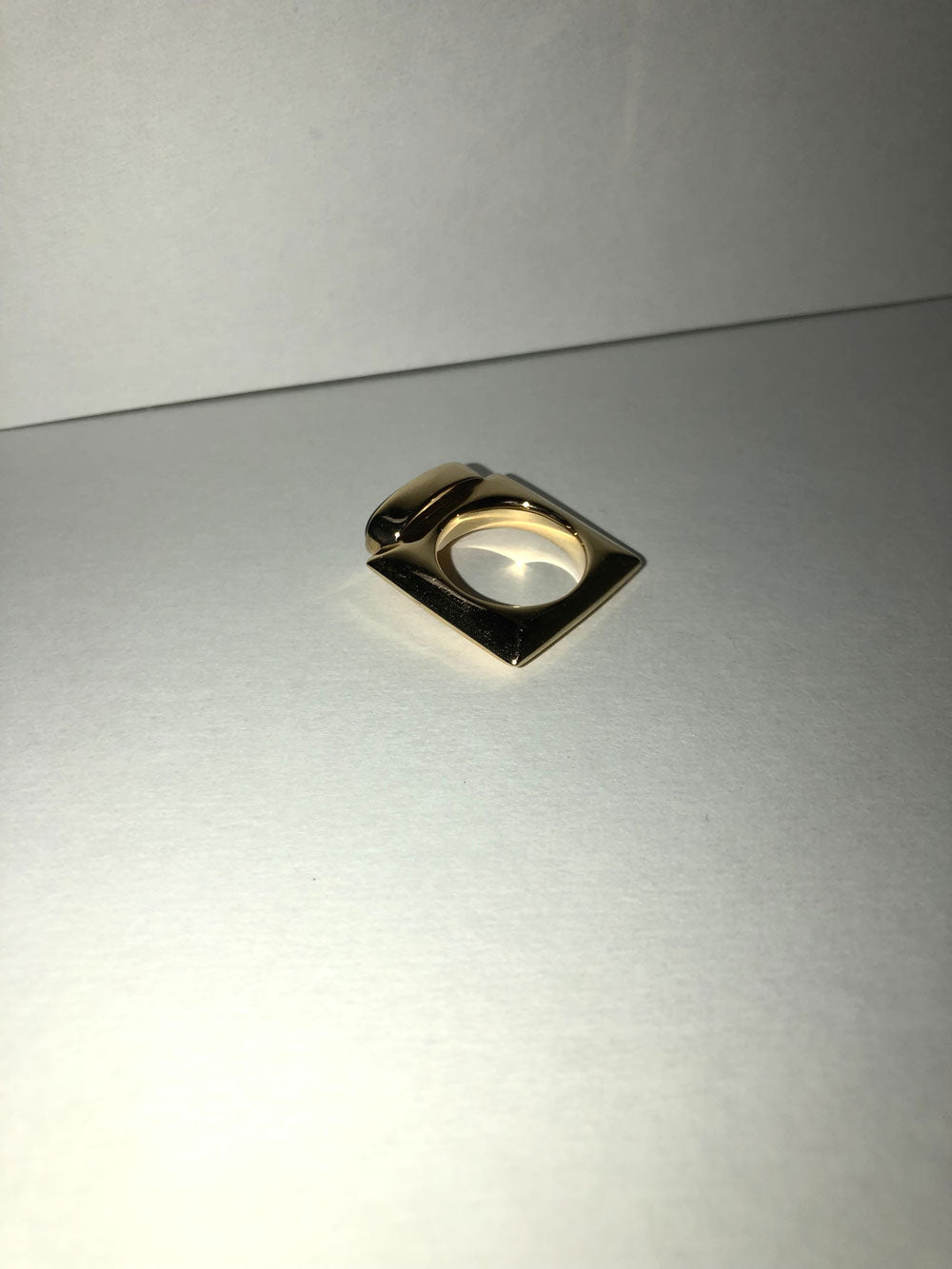 square at stone ring /  smokyquartz